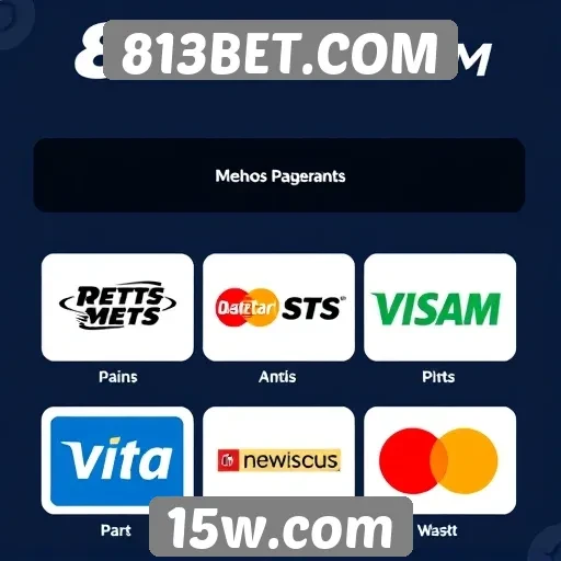 Métodos de pagamento disponíveis no 813BET.COM